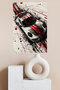 White Red Track Sports Car Splash Metal Wall Art - 4