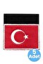 Turkish Flag Embroidery Emblem Rectangular Velcro 5X7 cm 5 Pieces - 3