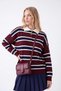 Women's Polo Collar Striped Long Sleeve Knitwear Sweater Relaxed Fit - 3