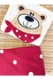 Children's Teddy Bear Embroidered Ecru School Sweatshirt and Red Polka Dot Tracksuit Set - 2