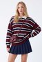 Women's Polo Collar Striped Long Sleeve Knitwear Sweater Relaxed Fit - 2