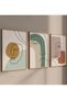 Natural Wood Framed 3-Piece Abstract Face Modern Minimalist Line Art Painting Set Wall Decor for Living Room Living Bedroom Kitchen Office - 2