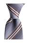 Brown Striped Gray Men's Tie – 7.5 cm Wide - 5
