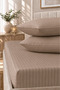 Striped Satin Double Bed Sheet Set |   160X200+30 cm |   Elastic, Soft Textured, Stylish and Comfortable - 2
