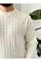 Mira Premium Braided Hair Crew Neck Thick Knit Sweater - 3