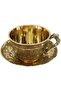 Latas Traditional Style Pure Embossed Design Brass Tea Cup with Saucer Set Use for Serving Tea, Coffee - 2