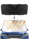 Car Windshield Sun Shade Umbrella, Foldable Front Window Sunshade UV Heat Blocking, Easy Fold Design, Universal Fit, Interior Protector, Reflective Surface