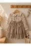 Baby Girl Dress with Collar and Belt, Age 2-5 Years - 2