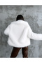 Soft Touch Oversize Premium Fur Plush Coat White - 2