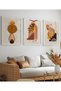 Natural Wood Framed 3-Piece Bohemian Retro Painting Set Decorative Wall Decor for Living Room Living Bedroom Kitchen - 2