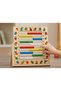 Educational Wooden Abacus and Alphabet Learning Set - Montessori Number, Letter, and Color Learning Toy with 100 Colorful Beads