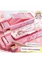 Password-Protected Girls Boys Pencil Holder Multi-Compartment Buttoned Pencil Case Panda Fruit Anime Patterned Hard Cover Drawer-Style Children's Student Pencil Case Stationery Supplies Practical Cute Design Gift - 2