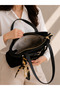 Women's New Season Suede Fabric Luxury Belt Design Hand & Shoulder Bag Size: 30 X 14 X 10 cm - 4