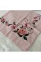 Patterned Stitched Unlined Writing Tulle Yemeni Foulard Scarf 100X100 Cm, Middle Part Empty - 7