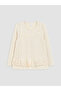 Esvab • Modern & Distinctive Zero Roba Collar Embroidered Bow Detailed Girls' T-Shirt