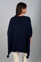 Women's V-Neck Side Button Detailed Vertical Stone Embroidered Pompom Plus Size Poncho - 4