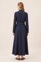 Zippered Belted Pocketed Navy Blue Dress 0552 - 4