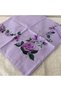 Patterned Stitched Unlined Writing Tulle Yemeni Foulard Scarf 100X100 Cm, Middle Part Empty - 7