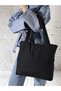 Women's Casual Shoulder Bag – Black Wide Model for College Students - 6