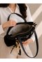 Women's New Season Suede Fabric Luxury Belt Design Hand & Shoulder Bag Size: 30 X 14 X 10 cm - 5