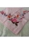 Patterned Stitched Unlined Writing Tulle Yemeni Foulard Scarf 100X100 Cm, Middle Part Empty