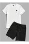 Unisex Oversize New Season 2-Piece Palm Printed Shorts T-Shirt Set - 4