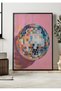 Natural Wood Framed Colorful Disco Ball Painting Pink Retro Pop Art Painting Set Decorative Wall Decor for Hall Living Bedroom Kitchen Cafe