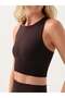 Motion Soft Textured Crop Top Brown - 3