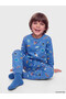 Esvab • Modern & Distinctive Zero Roba Collar Printed Boys' Pajama Set