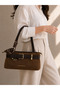 Women's New Season Suede Fabric Luxury Belt Design Hand & Shoulder Bag Size: 30 X 14 X 10 cm - 5
