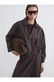 Esvab • Modern & Distinctive Shirt Roba Collar Checked Embroidered Loose Fit Women's Jacket