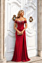 Women's Satin Fabric Carmen Collar Maxi Evening Dress