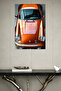 Orange Classic Porsche 911 Top View Metal Wall Art - 4