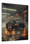 Black Porsche 911 Garage Night Metal Wall Art