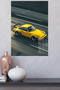 Yellow Porsche 911 Motion Metal Wall Art - 4