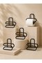 Black Metal Adhesive Toilet Paper Holder – No Drilling Installation Set of 5 - 3