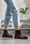 Novelle Zippered Boots Brown