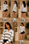 Polo Collar Striped Knit Sweater - 3