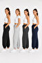 Women's Oversize Sweatpants Set of 4 Black Gray Smoked Navy Blue Comfortable Fit with Cotton Inside - 2