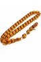 Cevher Faturan Signed Clamped Amber Prayer Beads 11X9 mm Barrel Cut – Certified Systematic Set with Lighted Box Premium - 3