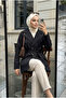 Women's Belted Short Trench Coat – Seasonal Hijab Jacket - 3