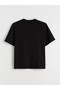 Vizyon New Season Black Crew Neck Plain Men's T-Shirt - 6
