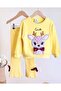 Deer Embroidered Girls' Top and Bottom Two-Piece Set