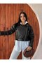Women's Belted Zippered Leather Biker Jacket