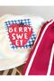 Strawberry Themed Thin Linen Track Suit for Girls, Two-Piece Bottom and Top Set - 4