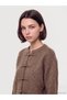 Vizyon New Season Brown Crew Neck Women's Knitwear Cardigan - 3