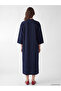 Lcw Modest Navy Blue Oversized Dress with Piping Collar and Buttons - 3