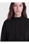 Lcw Modest Black Soft Touch Oversized Women's Sweatshirt Tunic - 3