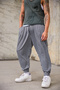 Men's Pleated Elastic Cuffed Patterned Shalwar Trousers - 5