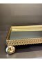 Gold Metal Mesh Mirrored Decorative Tray Rectangular 37X25 cm Globe Stand Presentation Tray Coffee Table and Dresser Accessory - 4